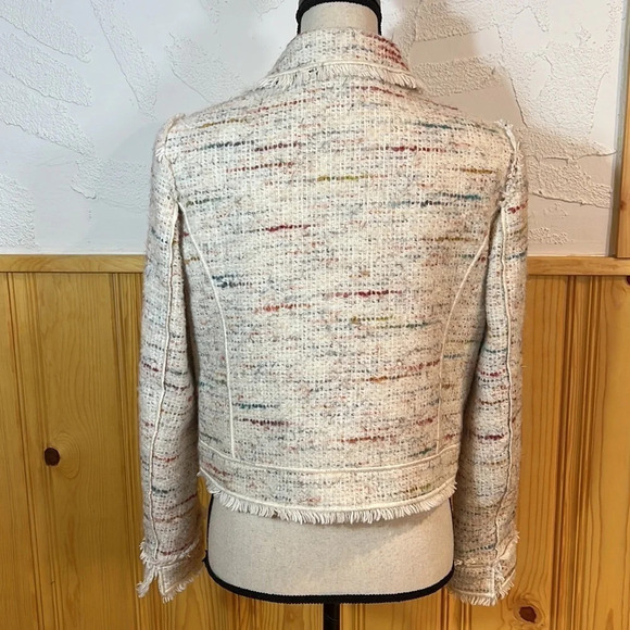 Worth Cream Tweed Short Button-Up Jacket Sz-10 - Picture 5 of 11